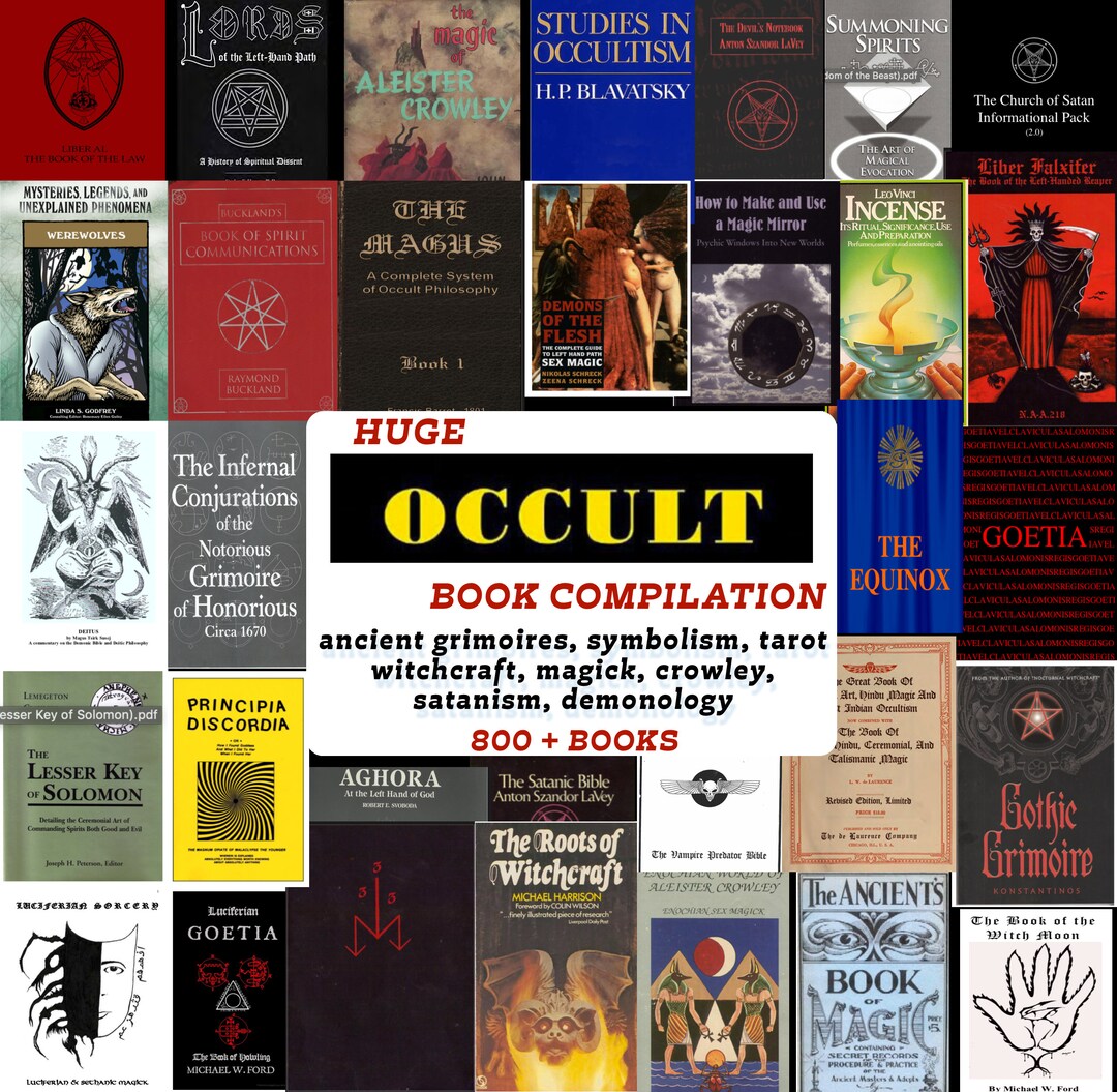 OCCULT Book Collection 800 Books Vintage Grimoires, Crowley, Magick ...