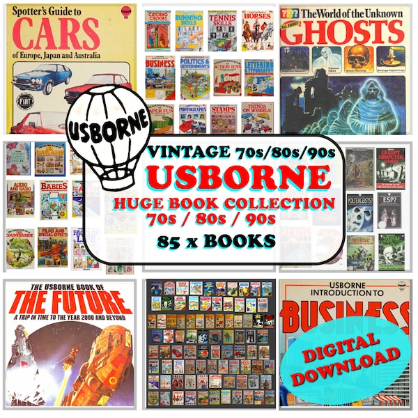 USBORNE Book Collection | 85 Books ! |Vintage 70s 80s 90s | All About Ghosts Unknown UFO etc | PDF Digital Download