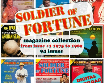 SOLDIER of FORTUNE Vintage Magazine Collection | 94 issues | 1975 to 1989 | PDF Digital Download