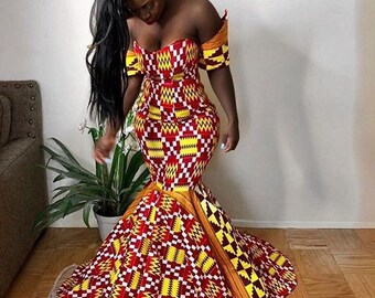 African Print Prom Dress Etsy