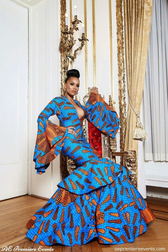 mermaid african prom dresses