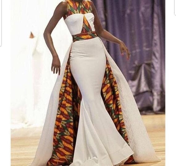 african print cape dress