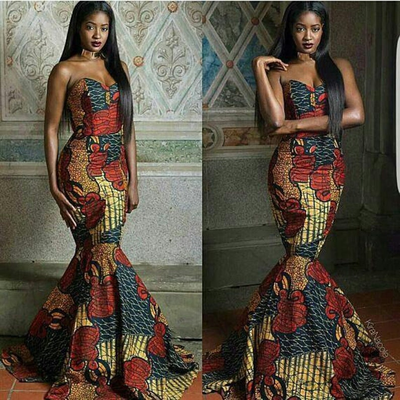 mermaid african print dresses
