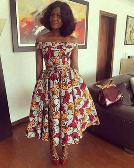 Off Shoulder African Dress African Print Dress African Etsy