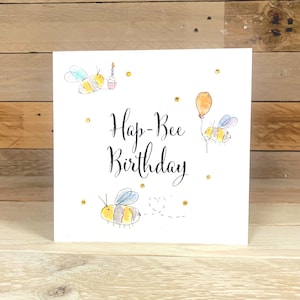 Personalised Hap - Bee Birthday Card | bee lover, fun birthday card, teenager birthday cards, cheerful card, humorous fun cards, daughter