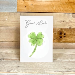 Personalised Good Luck Card | four leaf clover, luck of the irish, best wishes cards, exam good luck card, new job wishes, notecards, clover