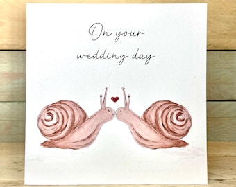 Personalised Snails Wedding Card | fun wedding card, wedding card, snail, comical wedding card, silly, humorous, funny marriage card