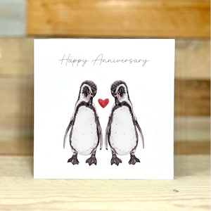 Personalised Penguin Anniversary Card | card for partner, cute anniversary, you are my penguin, card for anniversary, 1st, for him, for her