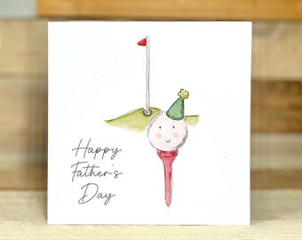 Personalised Golf Father's Day Card | card for dad, personalised card, illustration, handmade card, male, handmade dad card, card for dad