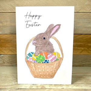 carte personnalisée lapin de Pâques | carte d'oeuf de pâques, carte de lapin de pâques, carte de lapin de pâques, carte de pâques faite main, carte de lapin, carte de pâques mignonne