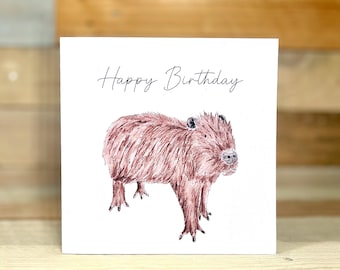 Personalised Capybara Birthday Card | birthday card for her, daughter card, granddaughter, cute capybara, friend birthday card, for sister