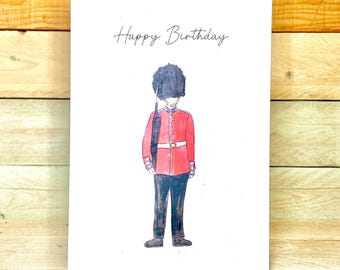 Personalised King's Guard Birthday Card | london card, royal guard, soldier card, card husband, dad birthday cards, boy's birthday card
