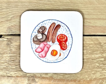 Voll Englischer Untersetzer | Geschenk für Ihn, Feinschmecker-Geschenk, Frühstückstisch, Frühstücksdekor, Vatertagsgeschenkideen, englisches Frühstück, volles Englisch