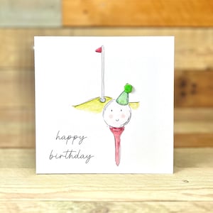 d'anniversaire de golf personnalisée | Joyeux anniversaire de golfeur, carte d'anniversaire de golf drôle, anniversaire de petit ami, carte d'anniversaire pour homme, unique, pompon