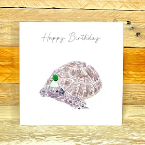 Personalised Tortoise Birthday Card | card for him, for grandad, silly fun cards, funny friends card, fun illustrated card, cheerful card