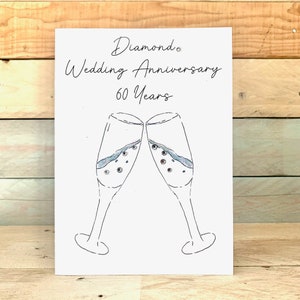 Personalised Diamond Wedding Anniversary Card | 60th wedding anniversary card, 60th anniversary card, grandparents card, special anniversary