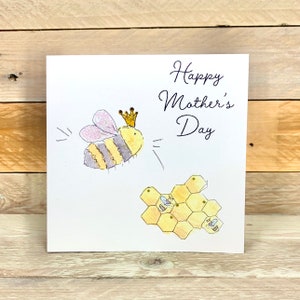 Personalised Queen Bee Mother&#39;s Day Card | happy mothers day, bee mothers day card, bee keeper card, bee greeting card, happy mothers day