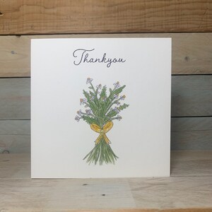 Personalised Daisy Bouquet Thankyou Card | Thankyou Card | Natural Floral Card | Fern | Delicate | Bouquet | Floral Card | For Her