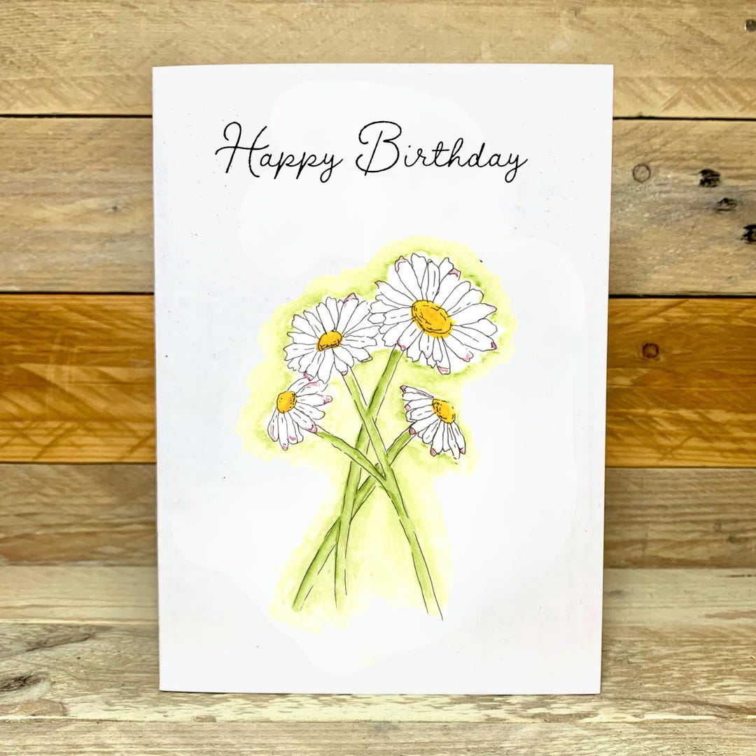 Personalised Daisy Birthday Card | Daisy Flower Card, Daisies, Cards ...