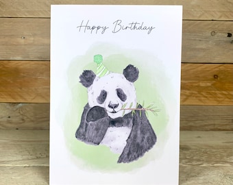 Personalised Panda Birthday Card | illustrated birthday, friends birthday card, cheerful, birthday card teens, son birthday, cute panda card