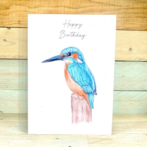 Personalised Kingfisher Birthday Card | bird birthday card, grandad card, bird lover card, garden birds card, british birds card, for him