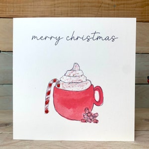 Personalisierte Heiße Schokolade Weihnachtskarte | Luxuriöse Weihnachtskarte, Weihnachtskarte für Teenager, Weihnachtskarte für Enkelin, Weihnachtskarte für Freunde
