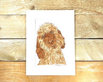 Peinture originale de chien Cockapoo | illustration de cockapoo, aquarelle de cockapoo, peinture de chien originale, peinture à l'aquarelle de chien