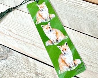 Fox Bookmark |  metal fox bookmark, bookmark with tassel, cute fox bookmark, woodland animal bookmarks, fox bookmark, nature bookmarks