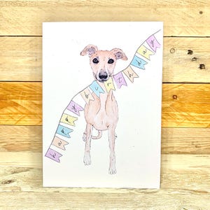 d'anniversaire personnalisée lévrier | Cartes d'anniversaire les plus vendues, carte d'anniversaire whippet, cartes d'anniversaire humoristiques, carte d'amis, de chien
