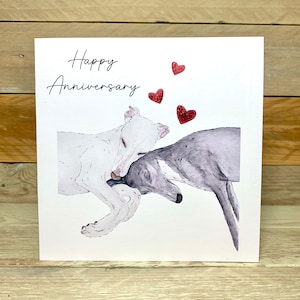 carte personnalisée d'anniversaire de chiens mignons de Zazzle.be Liste d'envies Vous avez des idées ? carte d'anniversaire de whippet, pour les parents, carte de lévrier, carte d'anniversaire de chien, carte moderne, rubis