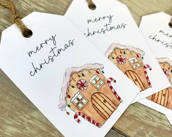 Gingerbread House Christmas Gift Tags | Christmas Tags | Gift Tags | Gingerbread House | Children's Christmas | Glittery Gift Tags | Glitter