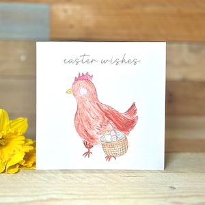 Personalisierte Huhn Osterkarte | Osterkarte Kinder, Grußkarte Ostern, Illustration, Osterkarte handgemacht, Aquarell Osterkarte