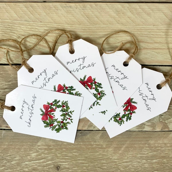 Christmas Wreath Gift Tags | Christmas Tags | Gift Tags | Christmas | Christmas Gift Wrap | Christmas Gift Tags | Individual Gift Tags