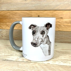 Whippet Mug | whippet lover mug, whippet owner gift, whippet lover, dog lover illustrated mug, christmas present, dog themed christmas gift