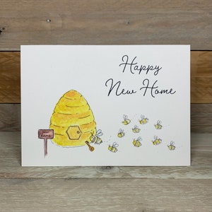 carte personnalisée abeille maison neuve | carte bonne nouvelle maison, carte première maison, ruche d'abeilles, carte de déménagement, carte 1ère maison, bonne nouvelle maison
