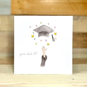 Personalised Graduation Hat Card | mortar board, proud of you, graduate congrats, university grad, card for graduation, illustration