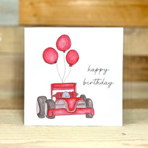 Personalised Racing Car Birthday Card | formula one racing car, happy birthday grandson, dad birthday card, childrens birthday, nephew