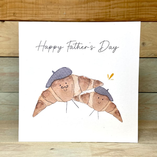 Pierre and Pablo The Papa's Day Pastries Fathers Day Card | French Card | Food Birthday Card | Croissant Card | Pastry Card | Food Cards