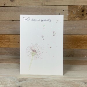 Personalisierte Löwenzahn Beileid Karte | Thinking Of You Karte | Aquarell Blumenkarte | Leere Karte | Senden Sie eine Notiz | Beileid Karte