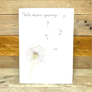 Personalised Dandelion Sympathy Card  | deepest sympathy, dandelion cards, sorry for your loss, condolences card, bereavement card