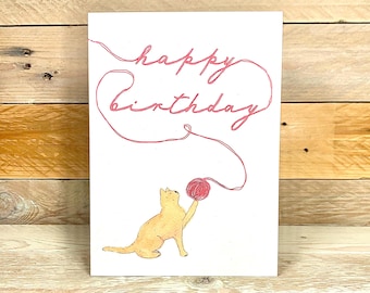 Personalised Ginger Cat Birthday Card | birthday card from cat, animal birthday card, birthday card with cat, cute birthday card, funny cat