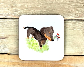 Sausage Dog Coaster | dachshund themed presents, wiener dog gifts, dachshund owner gift, dog gift, gifts for dog lovers, dachshund decor