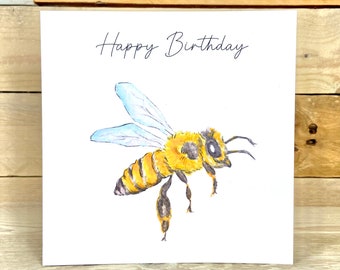 d'anniversaire personnalisée | carte d'anniversaire sur le thème des abeilles, carte de joyeux anniversaire, jolie carte d'anniversaire, apiculteur, abeille, dessiné à la main