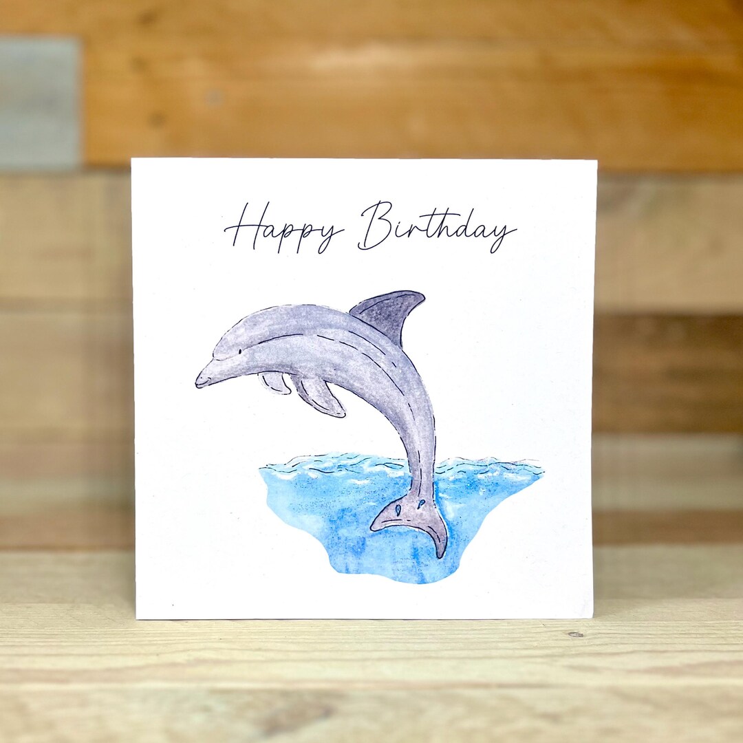 Personalised Dolphin Birthday Card | Sea Animals, Under the Sea, Happy ...