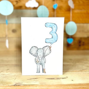Personalised 3rd Birthday Card | birthday card for three year old, birthday card for toddler, age 3 card, third birthday greeting