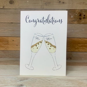 Personalisierte Glückwunschkarte Hochzeit Gläser | Sie und Ihn Hochzeitskarte | Ihn und ihn Karte | Sie und Ihre Hochzeit | Same-Sex-Hochzeit