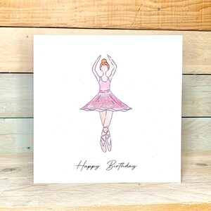 Personalised Ballerina Birthday Card | pretty card for her, birthday card daughter, luxury birthday card daughter, luxurious birthday card