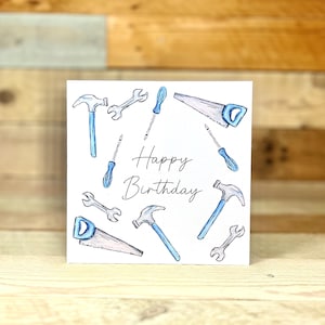 Personalised Tools Birthday Card | handmade birthday card for husband, male birthday card, handyman cards, construction birthday card