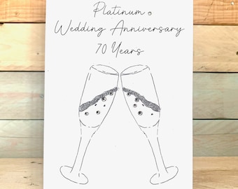 Personalised Platinum Wedding Anniversary Card | 70th anniversary, wedding anniversary card, anniversary card, special anniversary card