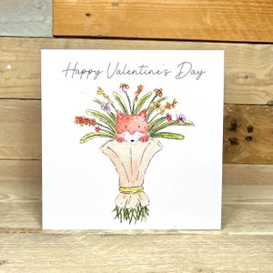 carte personnalisée de Saint-Valentin renard | carte, carte de Saint-Valentin animal, carte de Saint-Valentin faite main, carte de Saint-Valentin pour elle